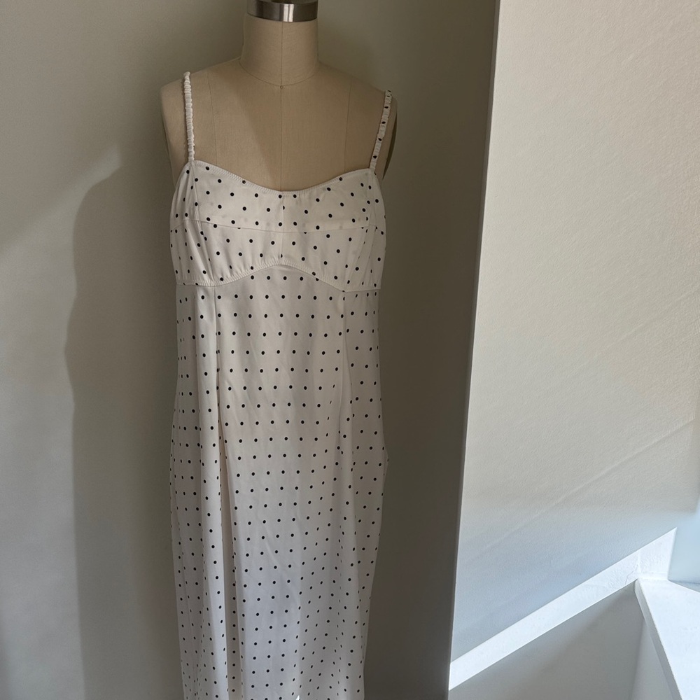 H&M White Dress with Black Polka Dots